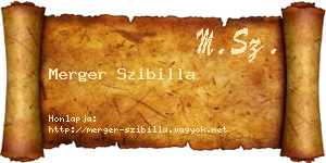 Merger Szibilla névjegykártya